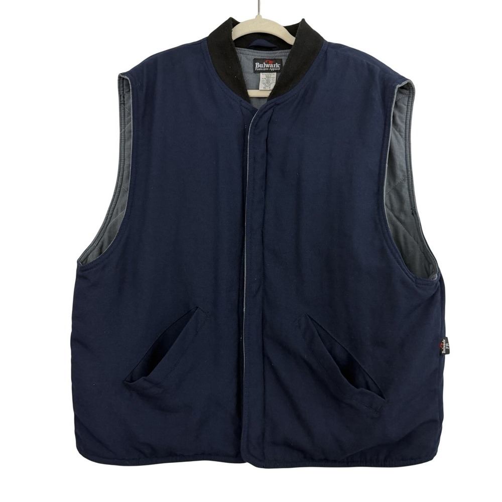 Bulwark FR Vest Mens XXL 2XL Blue Flame Resistant Insulated Nomex Workwear